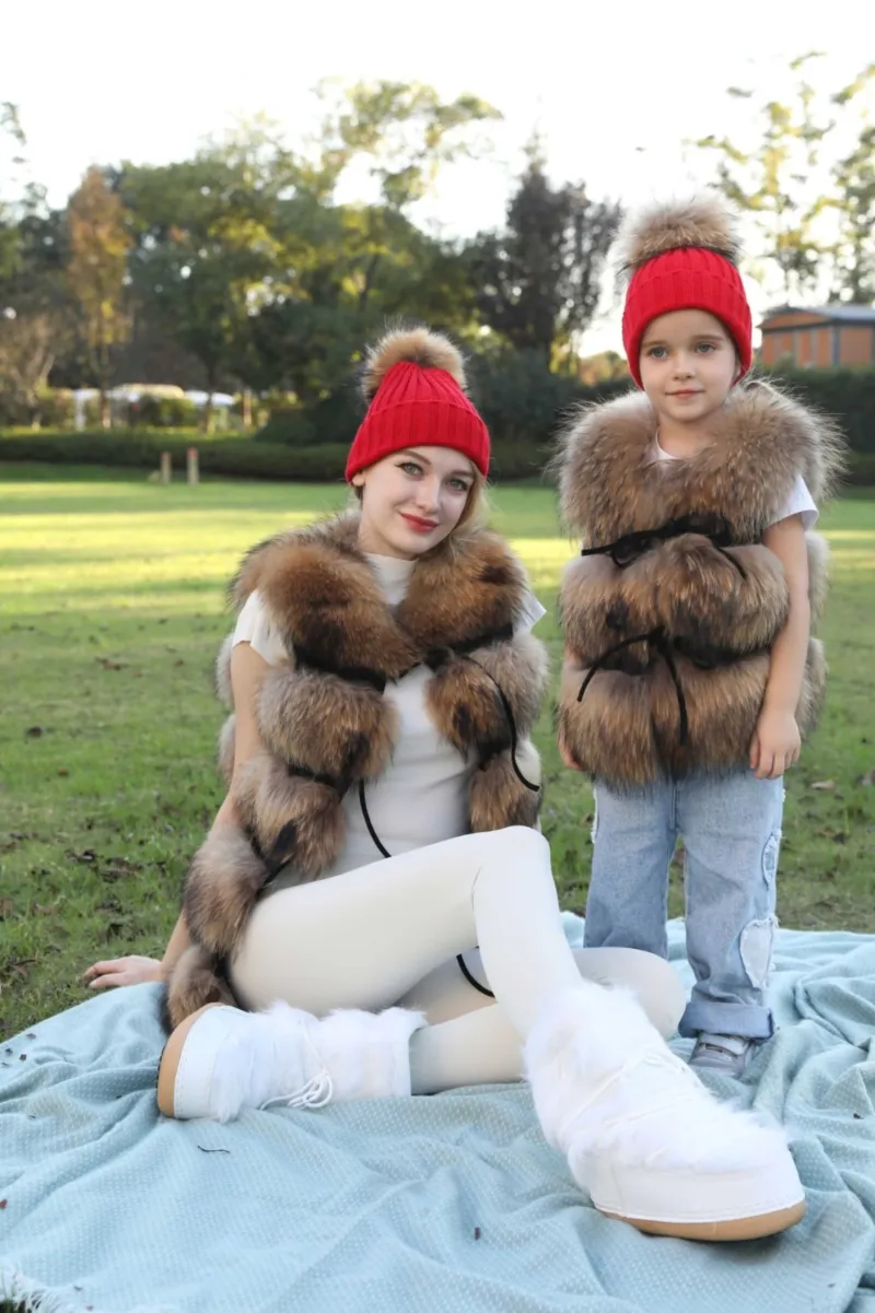 New Fall And Winter Striped With Fur Ball Acrylic Hat m6