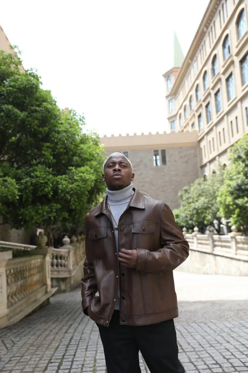Mens utility leather coat, made of cowhide (81)