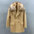 Mens double faced wool coat with a small collar and pocket flap (7)