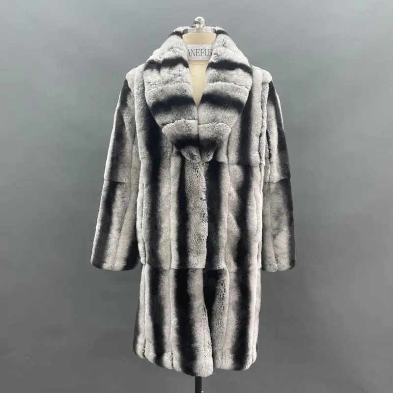 Mens coat with a shawl collar made of rabbit fur (1)