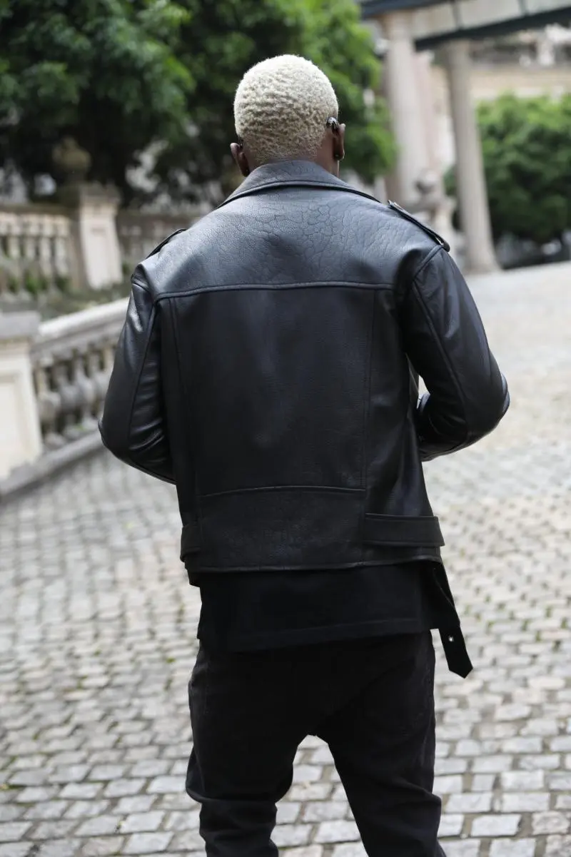Mens motorcycle leather jacket (42)