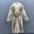 Long Fox Fur Coat with Wide Green Collar (4)