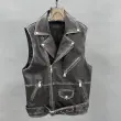 Mens distressed motorcycle-style vest (1)
