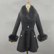 Mandarin Collar Tie-Waist Double-Sided Wool Coat (2)