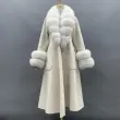 Skirt Hem Mandarin Collar with Sleeves and Two-section Fur Double-faced Wool (2)