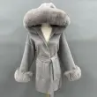 Short Length Hooded Double-faced Wool Coat with Large Pockets (2)