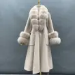 Skirt Hem Mandarin Collar with Sleeves and Two-section Fur Double-faced Wool (4)