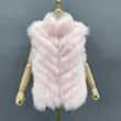 Double-Sided Fox Fur Diagonal Stripe Vest (5)