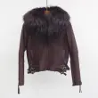 Large Raccoon Fur Collar Leather and Fur Combination (2)