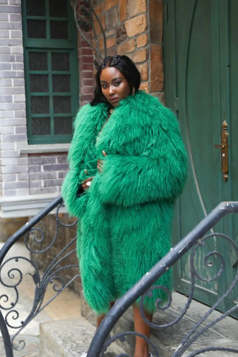 100cm Shearling Coat with Mandarin Collar (2)