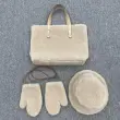 Shearling Hat + Gloves + Shoulder Bag (2)
