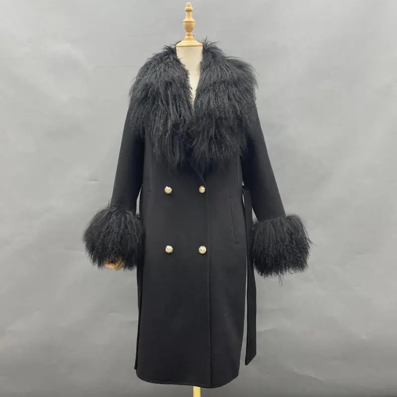Shearling Mandarin Collar Double-faced Wool (1)