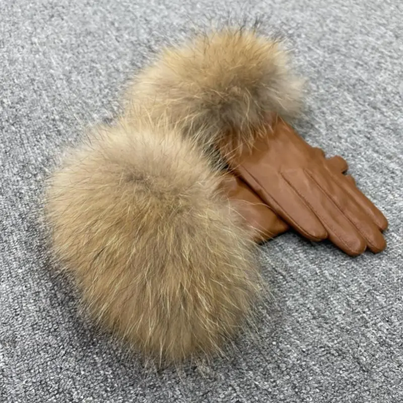 Raccoon Fur Leather Gloves (17)