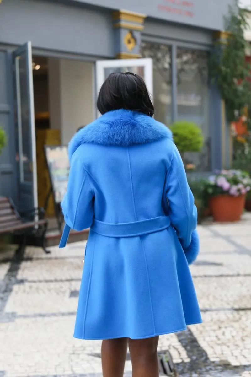Mandarin Collar Tie-Waist Double-Sided Wool Coat (6)