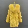 Fox Fur Foot with Hood Mid-length Coat (1)