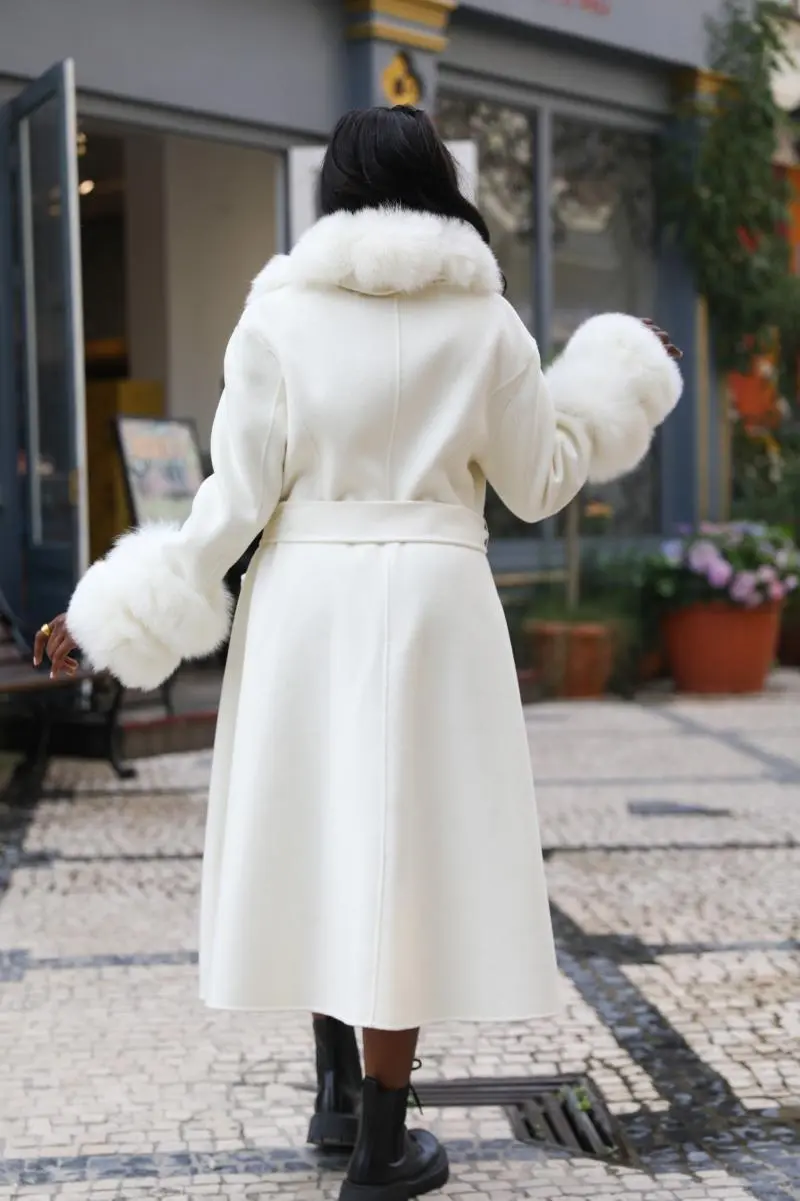 Large Skirt Hem Double-Sided Wool with Two-section Fur Cuffs (6)