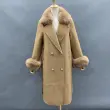 Double-sided wool coat with a small collar (1)