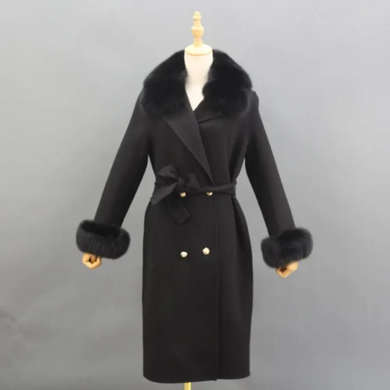 Double-sided wool coat with a small collar (15)