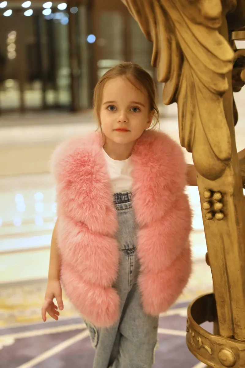 Pink Eco-friendly Fur Fake Fur Kids Vest