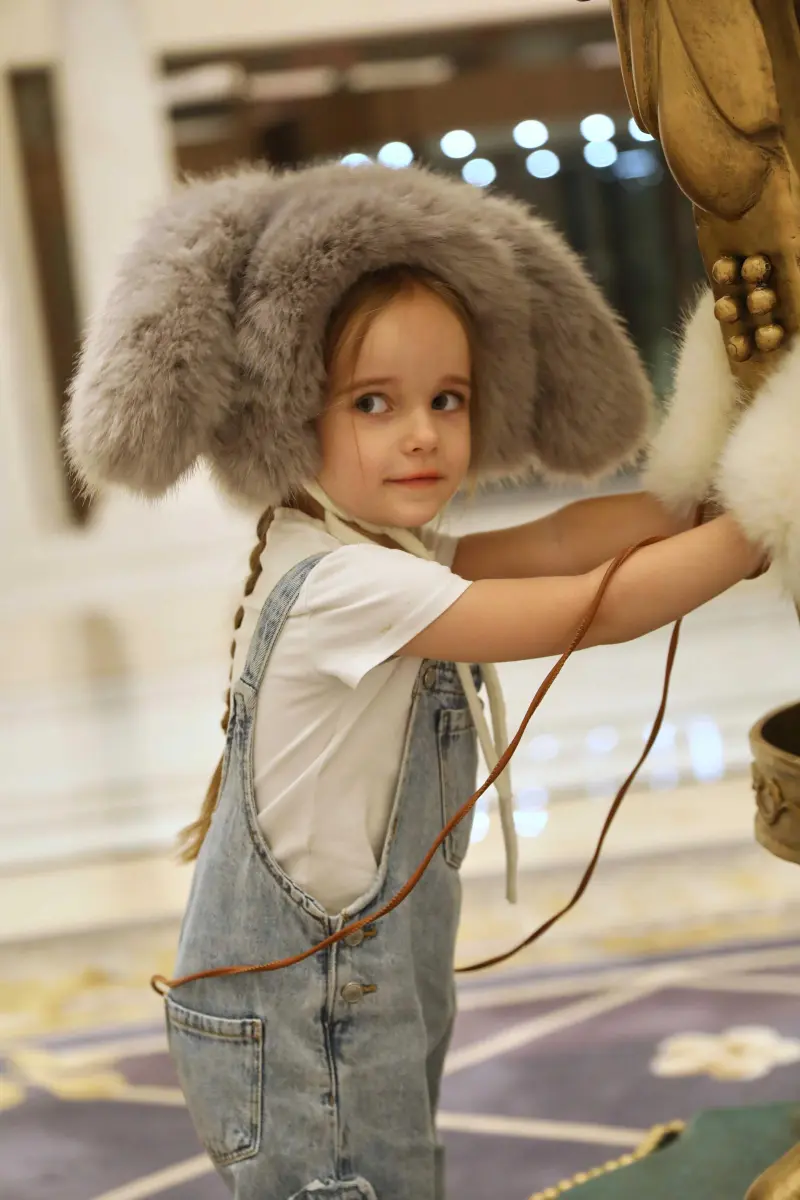 Cute Rabbit Ears Eco-Fur:Faux Fur Hat m2