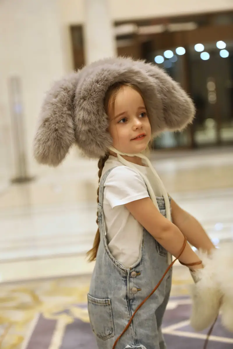 Cute Rabbit Ears Eco-Fur:Faux Fur Hat m3