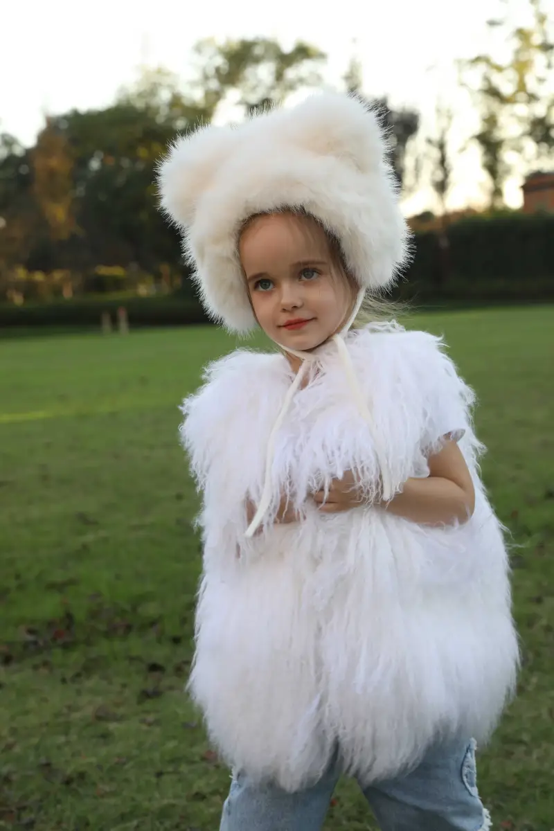 Bear Ears Eco-Fur:Faux Fur Hat (Bear Ears Removable) m3