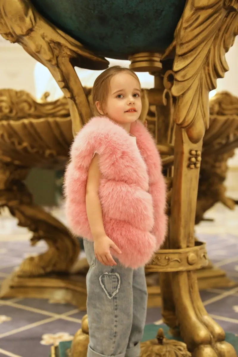Cute and Warm 3-section Eco Fur Vest For Kids m3