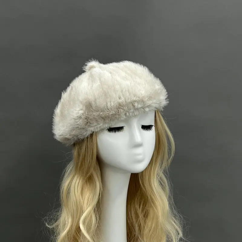 Women's Fashion Eco-Friendly Fur Striped Pumpkin Beret14