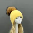 Women's Fashion Fox Fur Hat with Pom Poms5