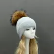 Women's Fashion Fox Fur Hat with Pom Poms15