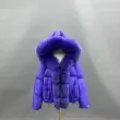 Goose Down-Lined Women's Segmented Fox Fur Placket Hooded Down Jacket36