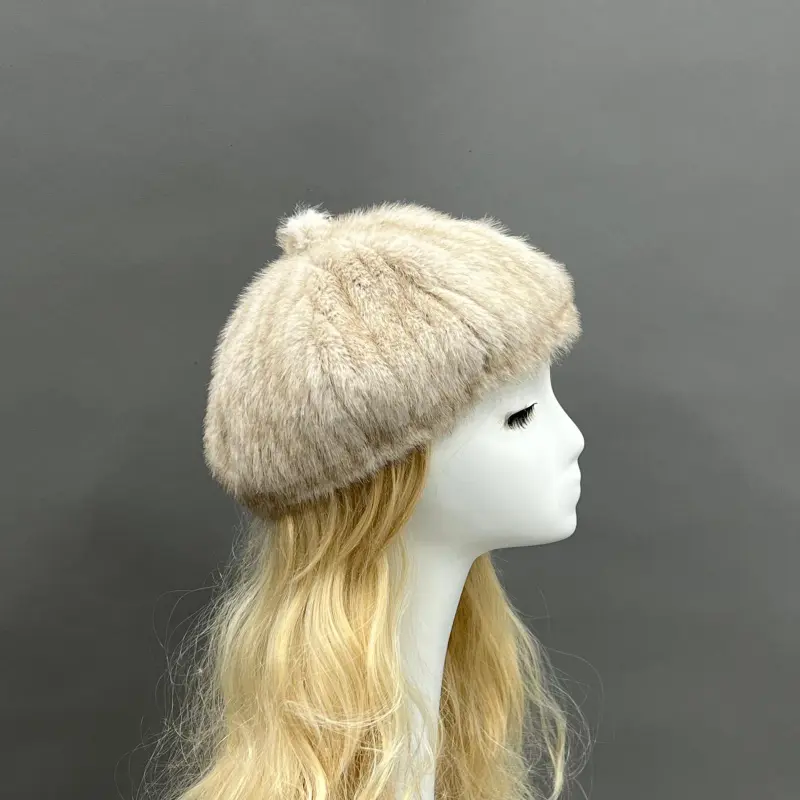 Women's Fashion Eco-Friendly Fur Striped Pumpkin Beret28