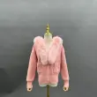 Women's Knitted Hooded Faux Fur Collar Active Fashion Jacket32