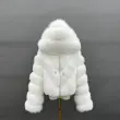 Fox Fur Women's New Fashion Hooded V-Pattern Zipper Jacket2