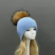 Women's Fashion Fox Fur Hat with Pom Poms8