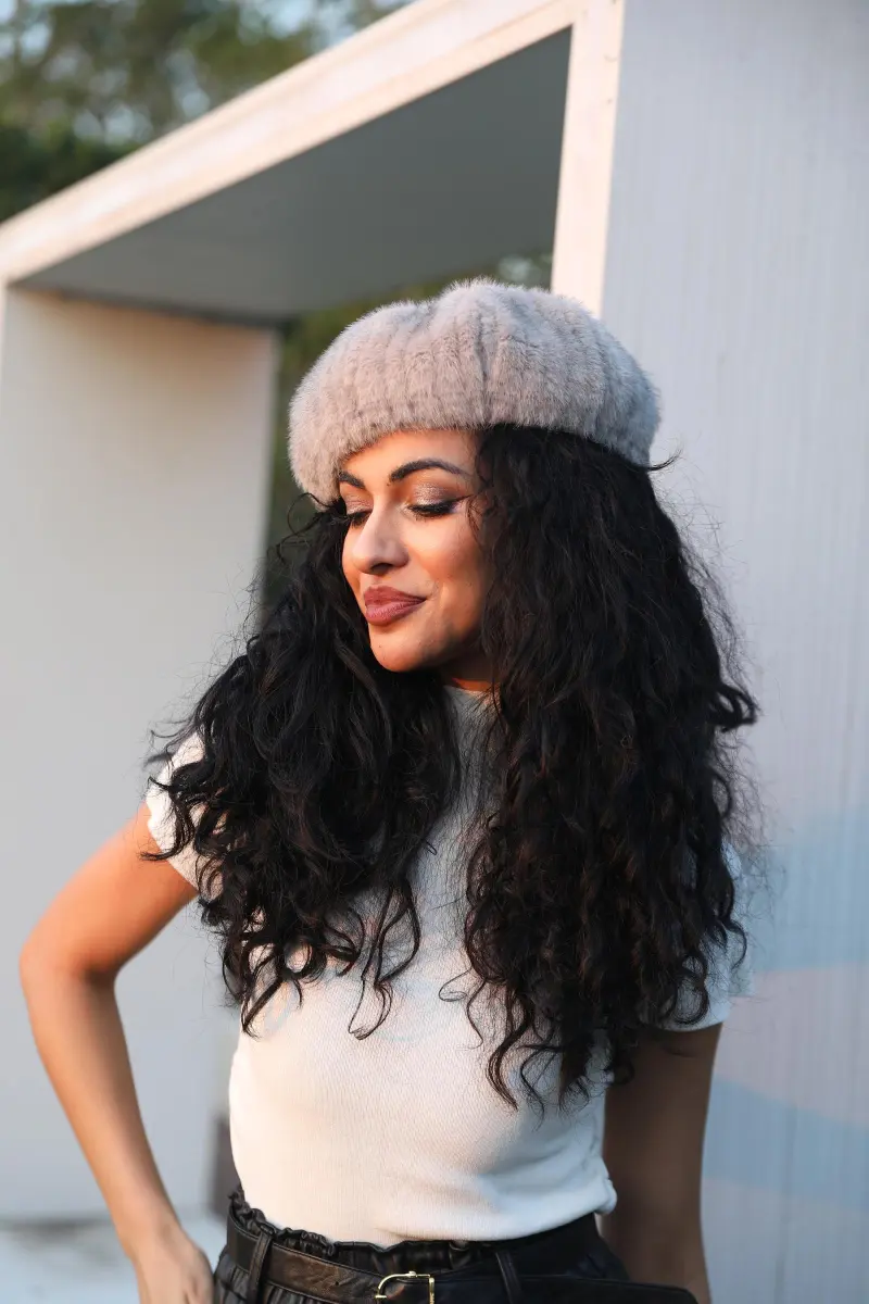 Women's Fashion Eco-Friendly Fur Striped Pumpkin Beret9