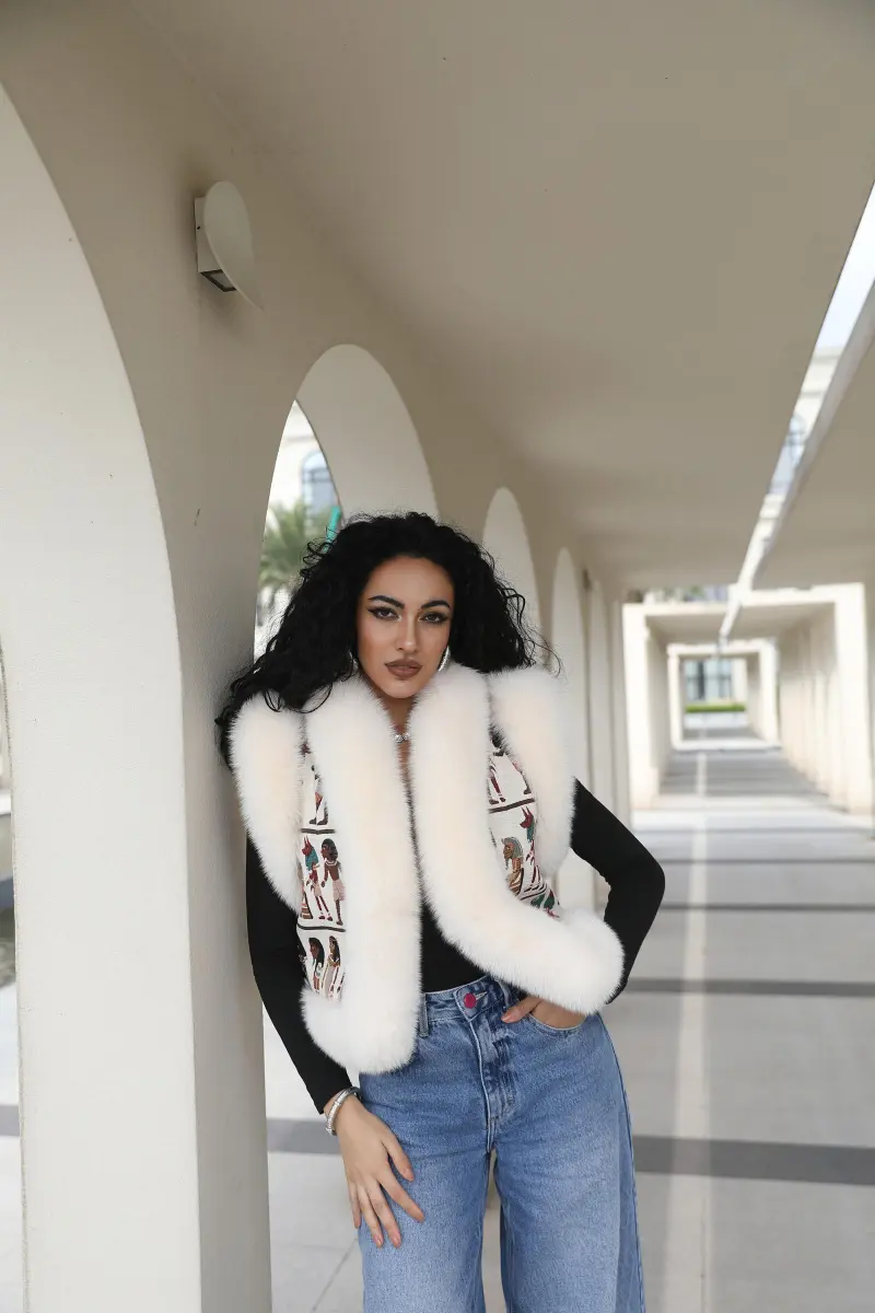 Fox Fur Vest Reversible Two-Sided Vest Women's Cute Vest29