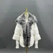 Goose Down-Insulated Knitted Cuff Collar Large Lapel Lightweight Warm Down Jacket19