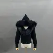 Women's Knitted Hooded Faux Fur Collar Active Fashion Jacket43