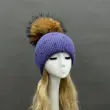 Women's Warm and Casual Rabbit Fur Hat with Sparkling Fur Pompoms18
