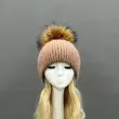 Women's Fashion Thin Striped Rabbit Fur Pom Pom Hat16