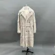 Women's Luxurious Long Rabbit Fur Coat with a Lapel2