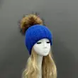 Thick Striped Rabbit Fur Pom Pom Cold-Weather Hat17