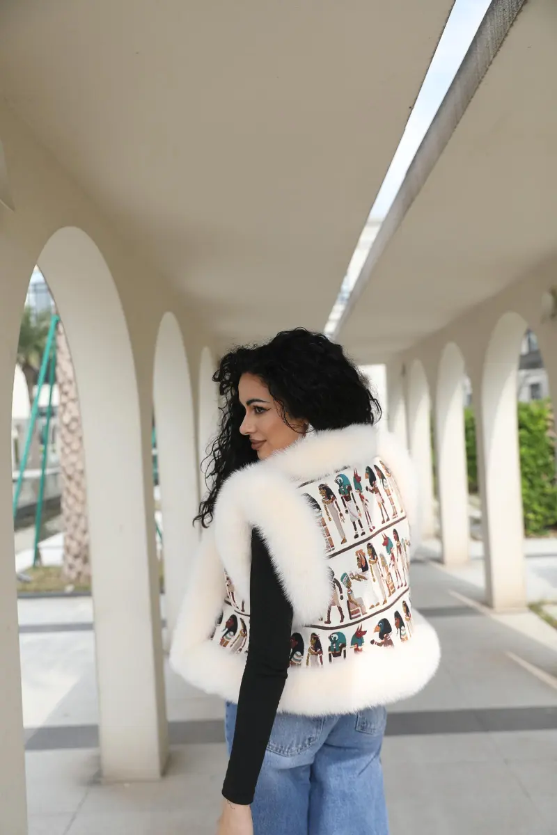 Fox Fur Vest Reversible Two-Sided Vest Women's Cute Vest33