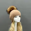Women's Fashion Fox Fur Hat with Pom Poms9