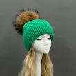 Women's Fashion Thin Striped Rabbit Fur Pom Pom Hat45