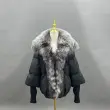 Goose Down-Insulated Knitted Cuff Collar Large Lapel Lightweight Warm Down Jacket10