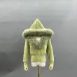 Women's Knitted Hooded Faux Fur Collar Active Fashion Jacket35