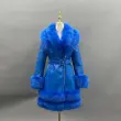 Eco-Friendly Leather Women's Mid-Length Coat with Faux Fur Cuffs and Belt38