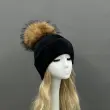 Women's Fashion Fox Fur Hat with Pom Poms14